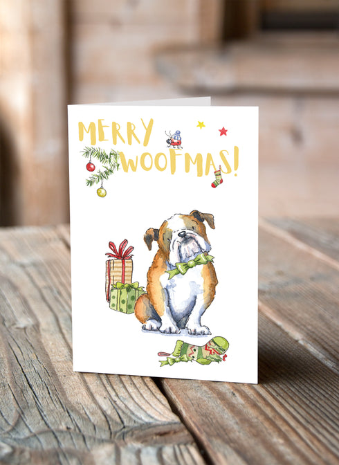 Bulldog Christmas Card